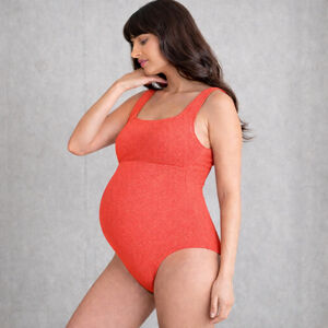 Seraphine Maternity Textured Red Swimsuit – One Piece – Size M